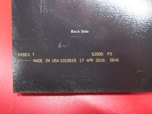 Kydex T Sheet Black, P1 Texture, 1/4" Thick x 12" Wide x 12" Length - Picture 12 of 12