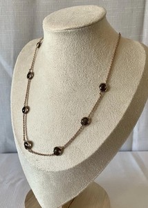 Authentic IPPOLITA STERLING SILVER ROSE GOLD PLATED QUARTZ ROSÉ STATION NECKLACE