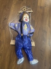 Clown Marionette Puppets on Swings Porcelain Heads 22