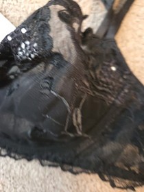 Brand New Lise Charmel Underwired Size Uk 34C Black Bra With Crystal  New 