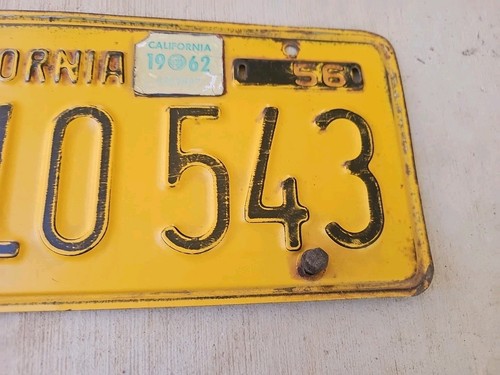NICE 1956 California License Plate Tag 1962 - Picture 5 of 6