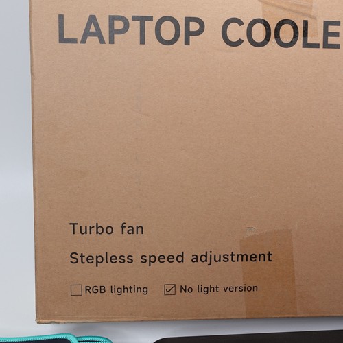 Llano V12 Laptop Cooling Pad Powerful Turbo Fan + Mat - No Light Version - Black - Picture 8 of 9