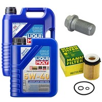 MotoröL Filter Set 5W-40 Liqui Moly 6 Liter + Schraube FüR Mercedes B-Klasse CLA