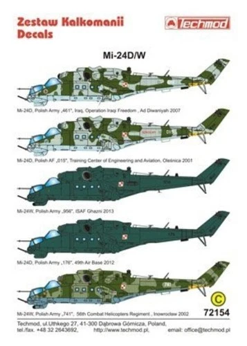 Techmod 72154 Mi-24D/W “Hind-D/E” 1/72 scale decals
