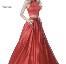 Sherri Hill Red Dress two Pieces 51587 Size 0