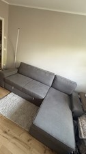 IKea Schlafcouch Vilasund 3er-Bettsofa mit Récamiere, hellgrau / Neuwertig