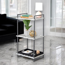 Industrial 3-Tier Bookshelf with Steel Frame for Home Office and Living Room