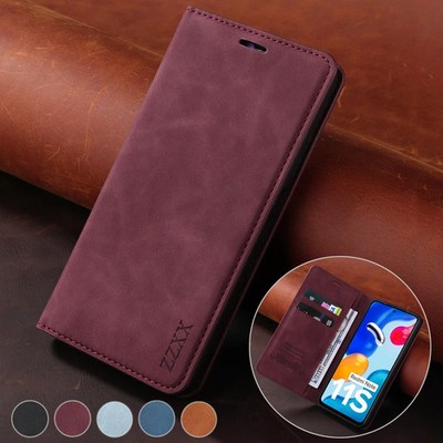 Flip Leather Wallet Case For Smartphone With Card Slots And Stand