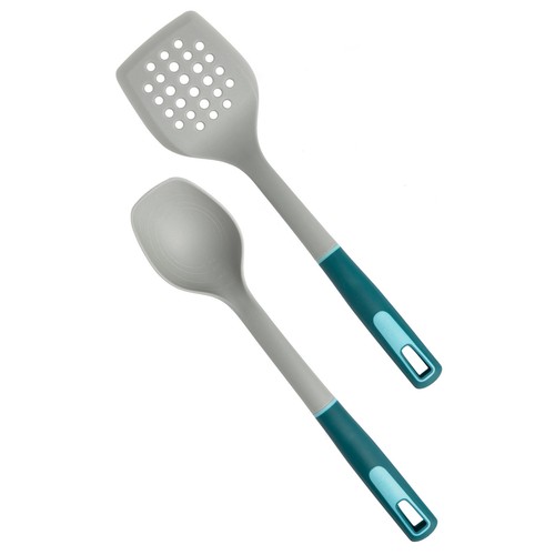 Juego de utensilios de cocina Spice By Tia Mowry de 10 piezas de cerámica antiadherente de aluminio en verde azulado - Imagen 7 de 8