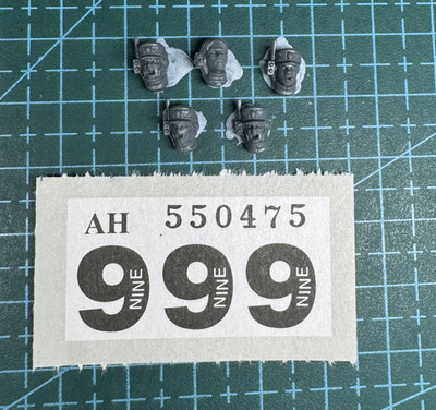 5 Cadian Shock Troop Head Helmet Guard Astra Militarum New Kit Heresy 40K Bits