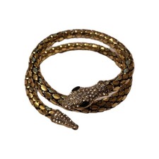 Whiting Davis Gold plated Mesh Coiled Snake Choker Necklace Runway