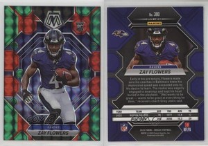 2023 Panini Mosaic Rookies Choice Red & Green Prizm Zay Flowers #380 Rookie RC
