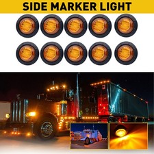 10x 3/4" 12V Marker Lights LED Truck Trailer Round Side Bullet Light Amber Lamps