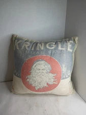 Primitives By Kathy Kringle Coal Co Flour Sack Look Christmas Pillow Farmhouse 