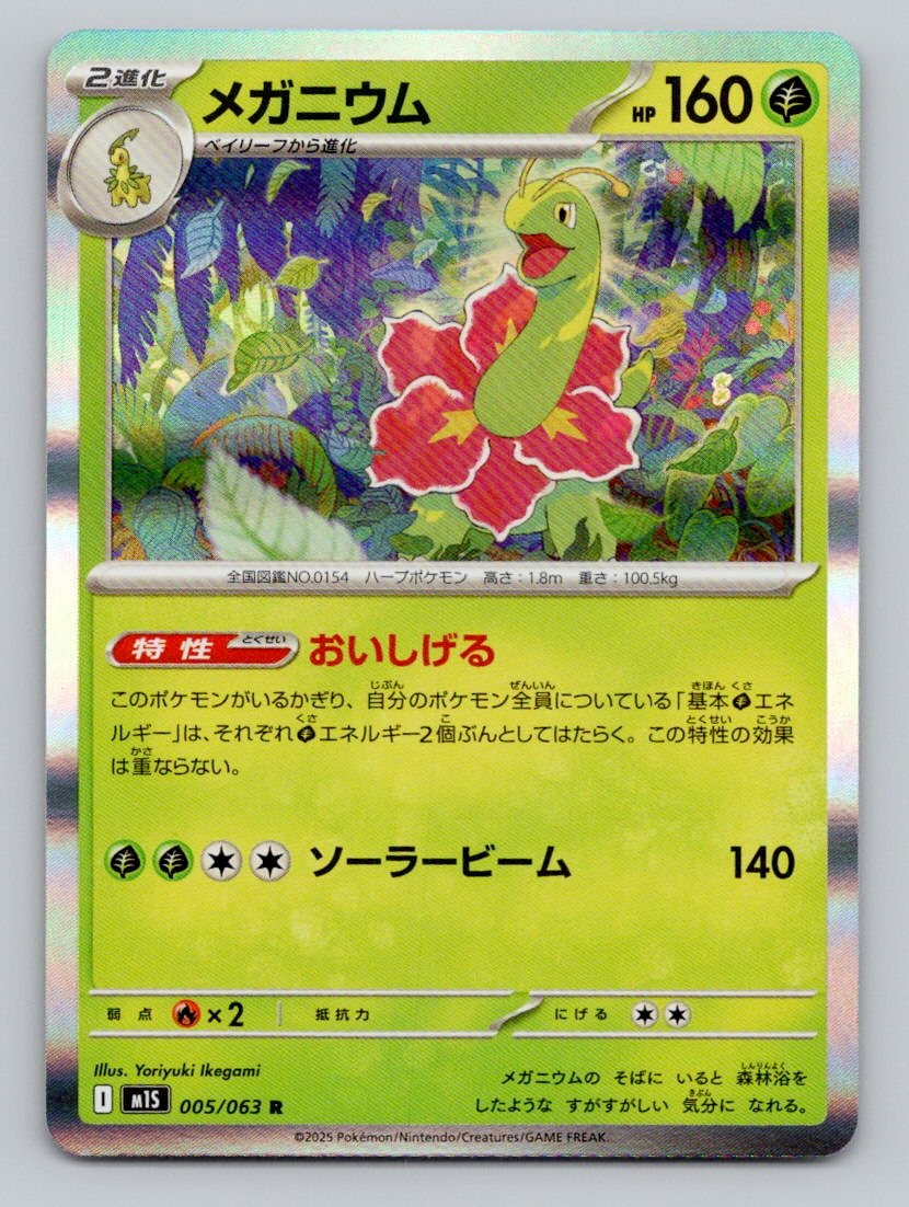 Meganium 005/063 Rare Mega Symphonia Pokemon Holo Near Mint