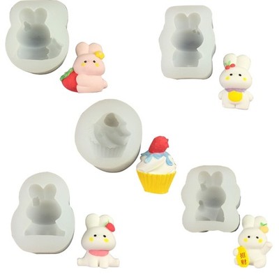 Cartoon Rabbit Silicone Flexible Grade Mould Clay Resin Ceramics Candy