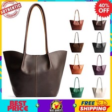 Portland Leather Goods Devan Bucket Tote Dual Shoulder Straps Leather Bag