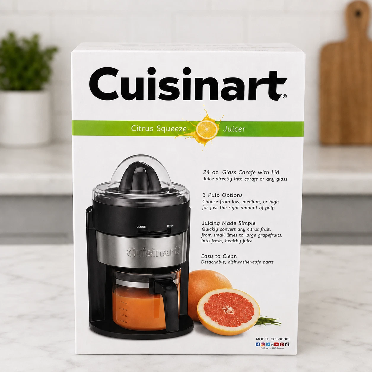 Cuisinart Citrus Squeeze Juicer with 24 oz Glass Carafe & 3 Pulp Control Setting
Opens in a new wind