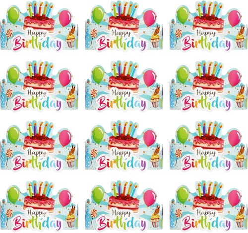 Zhehao 60 Pieces Birthday Party Crowns Hats for Kids Classroom Paper...