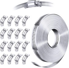 16 Pack 35 FT 304 Stainless Steel Hose Clamp Assortment Kit