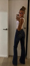 Y2K Bootcut Jeans mit Strass-Details | Größ...
