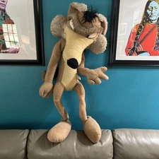 Wiley Coyote Giant Plush Stuffed Poseable Warner Bros Mighty Star 1971