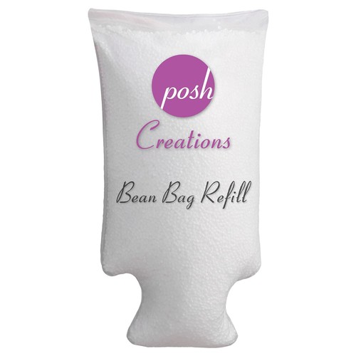 Filling Bean Bag Refill, 100 L, White with EZ-Pour Zipper Spout