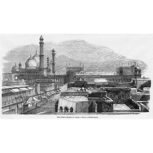 INDIA The Jama Masjid of DELHI - Antique Print 1857