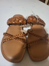 Womens Shoes size 7 Brown & Tan Braided Faux ...