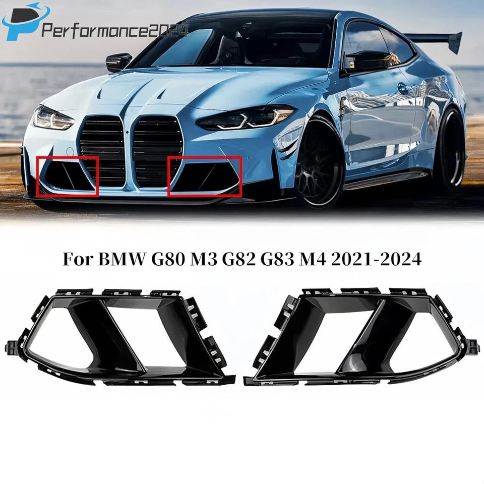 Bumper Vent Grill Air Duct Grille Cover Black Fits BMW G80 M3 G82 G83 M4 2021-24 - Image 2 of 4
