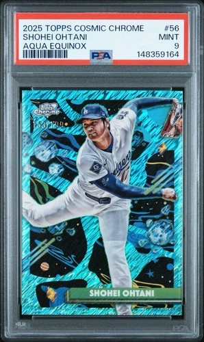 2025 Topps Cosmic Chrome - Shohei Ohtani #56 Aqua Equinox Refractor /199 PSA 9