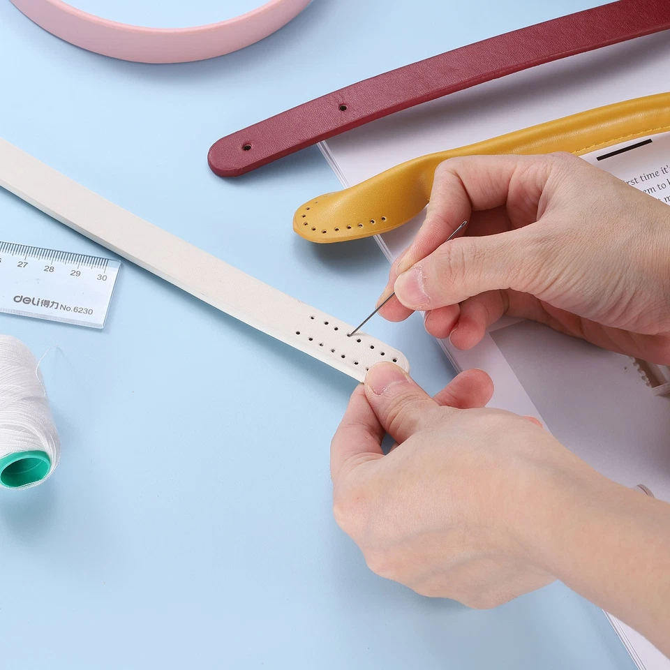 2 件装聚氨脂合成革包手柄,25.6 英寸替换肩带DIY包,灰色 — 第 4/4 张图片