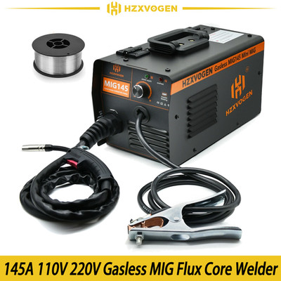 HZXVOGEN MIG145 MIG Welder 110V 220V Gasless Welding Machine With 2LBS Flux Core