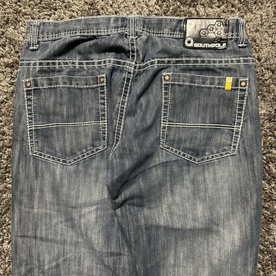 Vintage Y2K Southpole Gold Tab Faded Blue Denim Jeans Men's Size