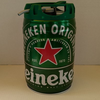 EMPTY HEINEKEN MINI KEG Beer Can 5L 1.32 Gallons - EMPTY With  Taps Spout