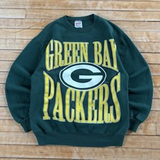 VTG 90s Green Bay Packers Crewneck Sweatshirt Two Sided AOP Football Size M 1994