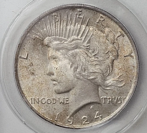 1924 PEACE DOLLAR ANACS MS 63 Slab BIG 0.900 PURE SILVER BULLION SPOT MELT VALUE