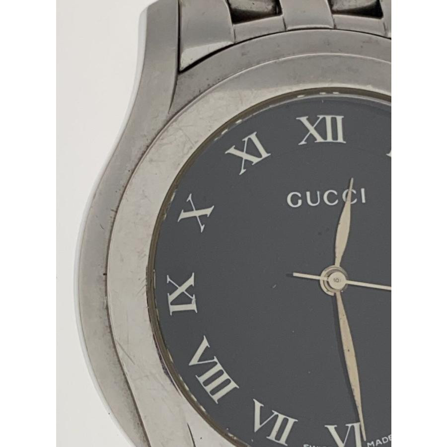 GUCCI 5500M Black Case Size 4.2 ×3.6cm Band Size 16.5cm Used
