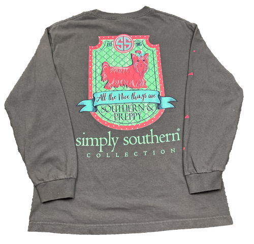 Simply Southern All The Nice Things Preppy T-Shirt Damen Medium Langarmshirt
