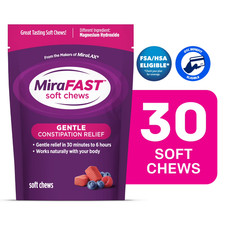 Mirafast Soft Chews, from the Makers of , Gentle Constipation Relief in 30Min-6H