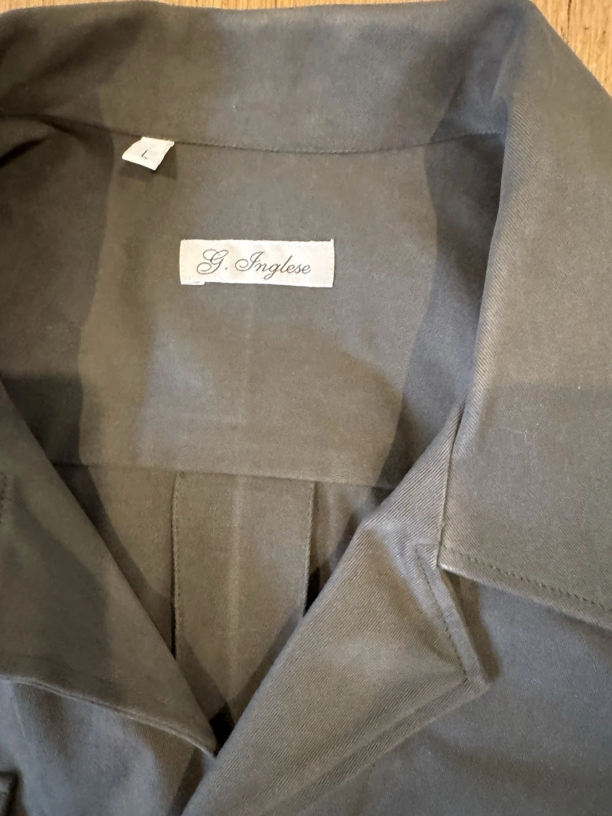 G. Inglese Men’s Dark Green Cotton Safari Jacket Size Large Made in Italy - product detail image 4
