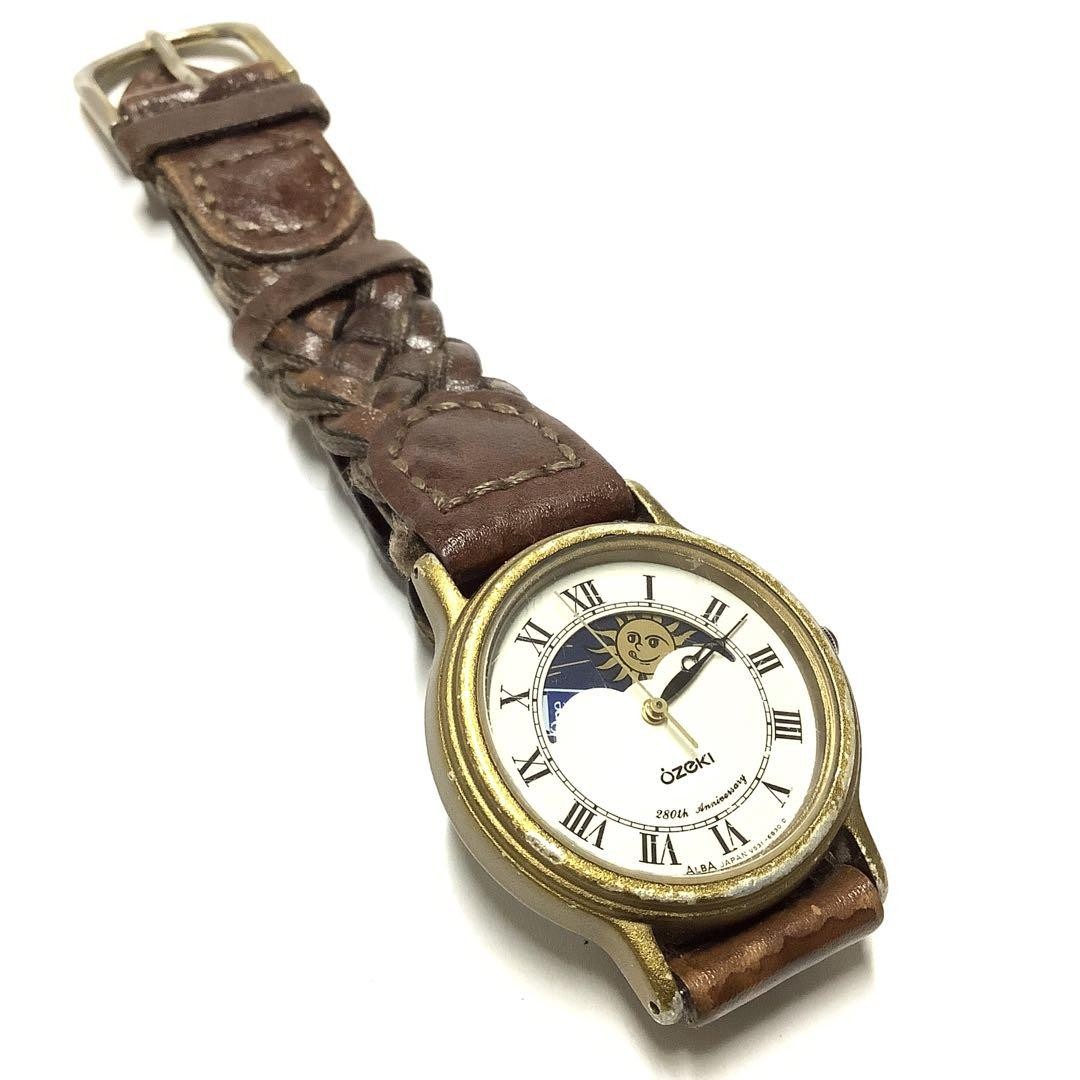 SEIKO ALBA Moonphase Watch Ozeki 1991 Japan Limited 33mm Working
