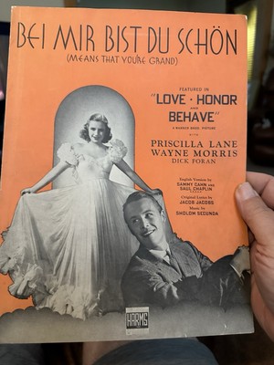 M Movie Sheet Music LOVE HONOR & BEHAVE  Bei Mir Bist Du Schön 
