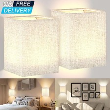 2x Rechargeable Wall Light Wireless Wall Sconce RGB Dimmable LED Fabric Lamp UK