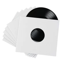 50 - Pack White Paper Vinyl 45 RPM Record Inner Sleeves 7-Inch LP Album