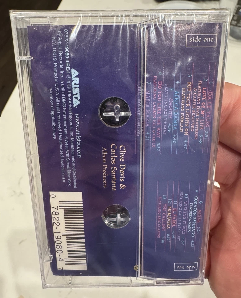 Santana - Supernatural - 1999 - Factory Sealed Cassette w/ Hype Sticker - Image 2 of 4