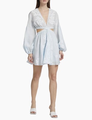 A.L.C. Mini Dress Irene Light Blue Cut Out Balloon Long Sleeve Elastic | eBay A.L.C. Mini Dress Irene Light Blue Cut Out Balloon Long Sleeve Elastic | eBay