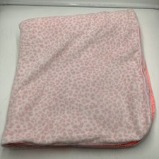 Carters Just One You White Pink Animal Leopard Giraffe Print Baby Blanket Sherpa