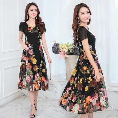 New Summer Women Fashion Temperament V Neck Shitsuke Large Pendulum Dress Floral Ebay