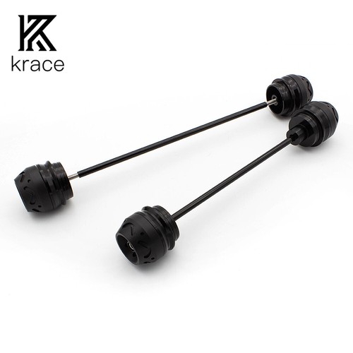 Black CNC Frame Axle Fork Slider Crash Protect Front Rear Set For DUMonster 696 - Picture 4 of 11